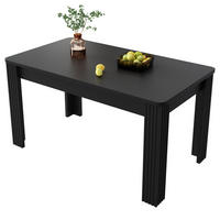 ESSTISCH in Schwarz mit vier stabilen Beinen aus Spanplatte,116/65/75 cm - Schwarz, Holzwerkstoff (116/65/75cm) - Flora Grace