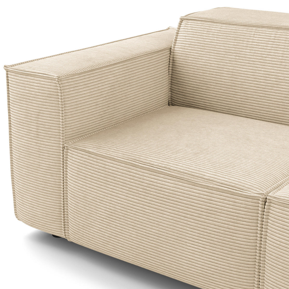 ECKSOFA mit Longchair - Beige/Schwarz, Kunststoff/Textil (294/177cm) - home24