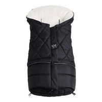 KINDERWAGEN-FUSSSACK Moony 2in1, Sherpa Fleece cream, black - Schwarz Hochglanz, Textil (48/10/105cm) - Kaiserbaby