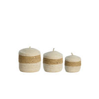KORB Kenmare Braun Ø34/36 cm 3er-Set - Creme, Naturmaterialien (34/36/34cm) - Light & Living