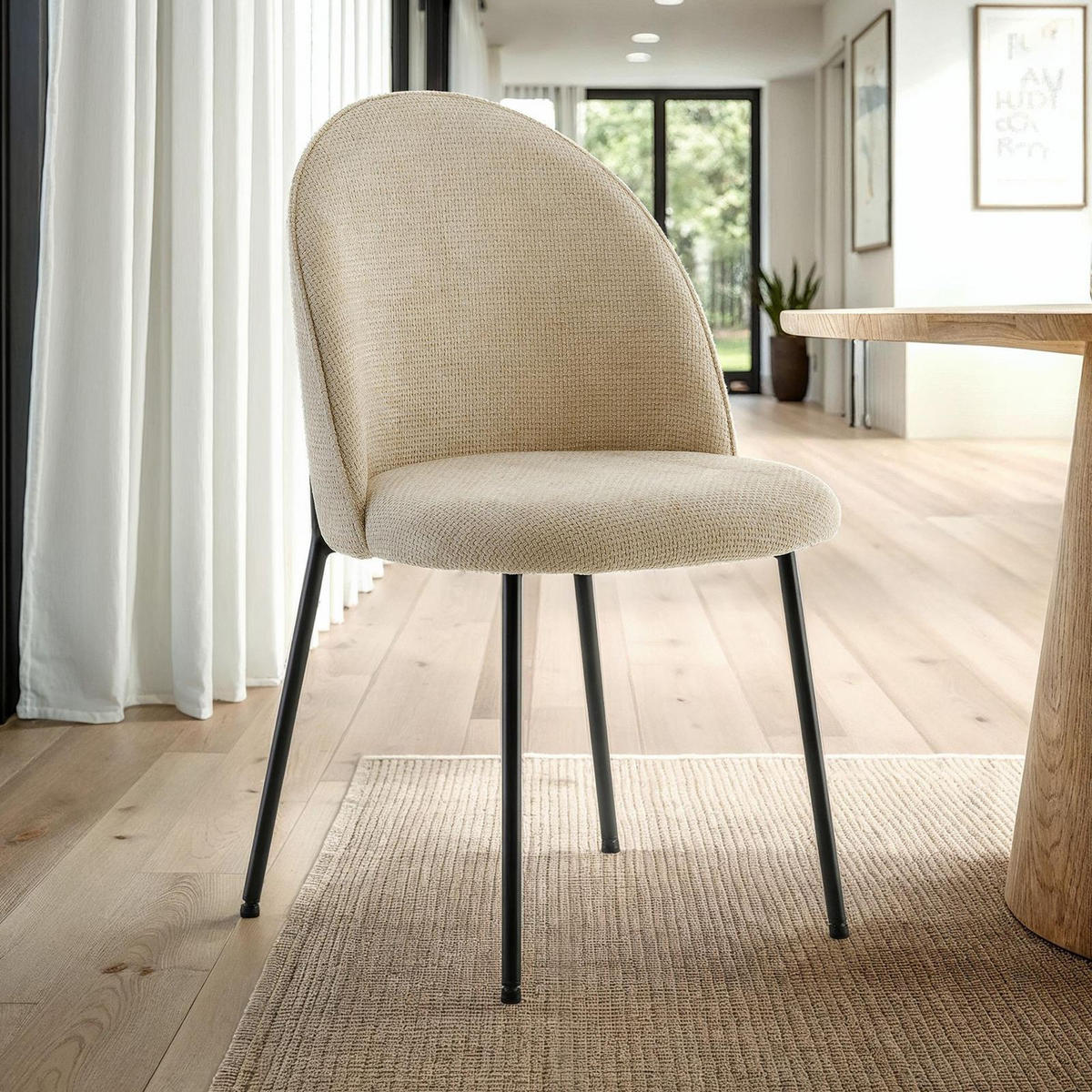 ESSZIMMERSTÜHLE CASSIE 2ER-SET - Weiß, Textil (48/83/53cm) - IDIMEX