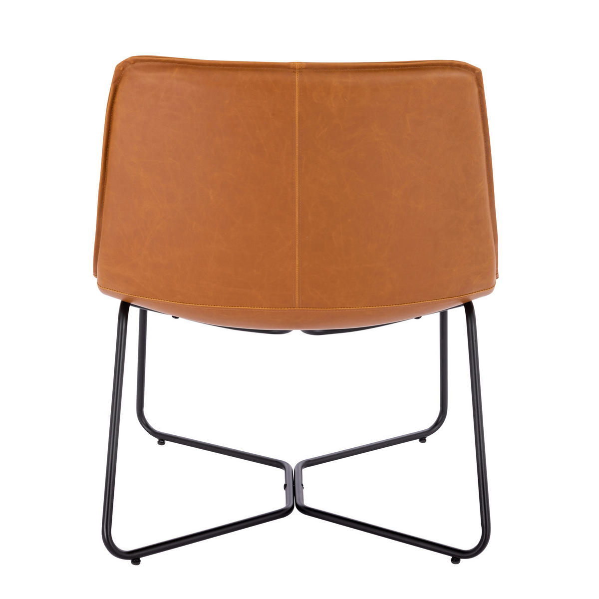 LOUNGESESSEL RON Kunstleder Braun - Rotbraun/Schwarz, Textil/Metall (66/82/64cm) - SVITA
