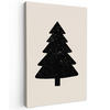 LEINWANDBILD Weihnachtsbaum - Schwarz - Urlaub - Beige Wanddeko Schlafzimmer 60x90 cm - Schwarz, Textil (60/90cm) - MuchoWow