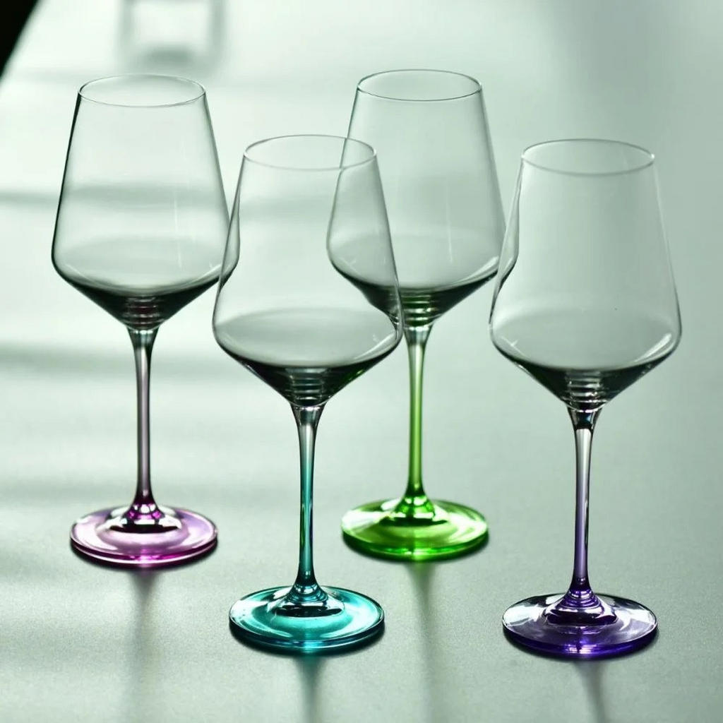 Thumbnail - Krosno Glass Weingläser,, Mehrfarbig, Glas, 0.45 L, Hergestellt in Europa, lebensmittelecht, Essen & Trinken, Gläser, We...