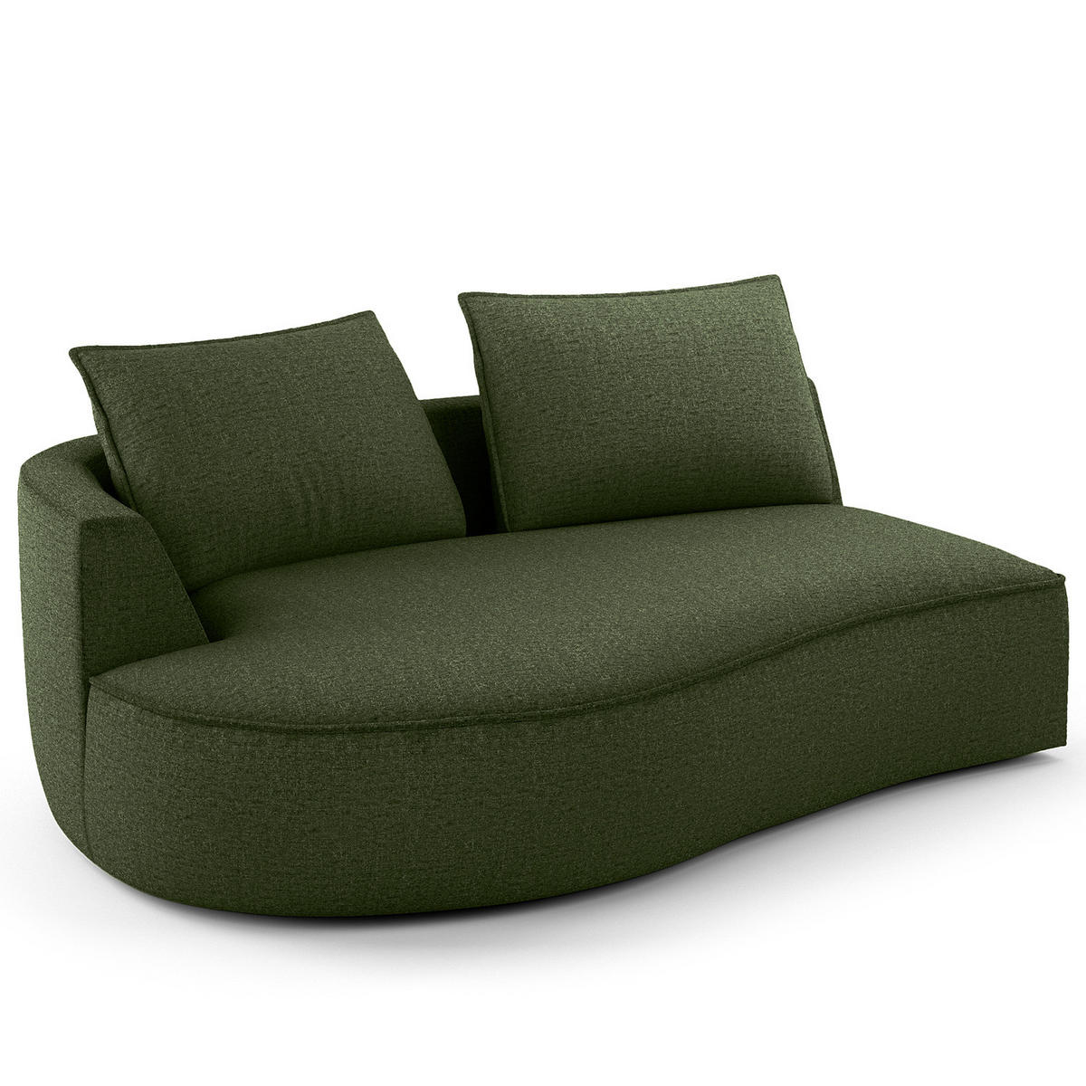 OTTOMANE - modular - Schwarz/Grün, Kunststoff/Textil (196/82/146cm) - home24