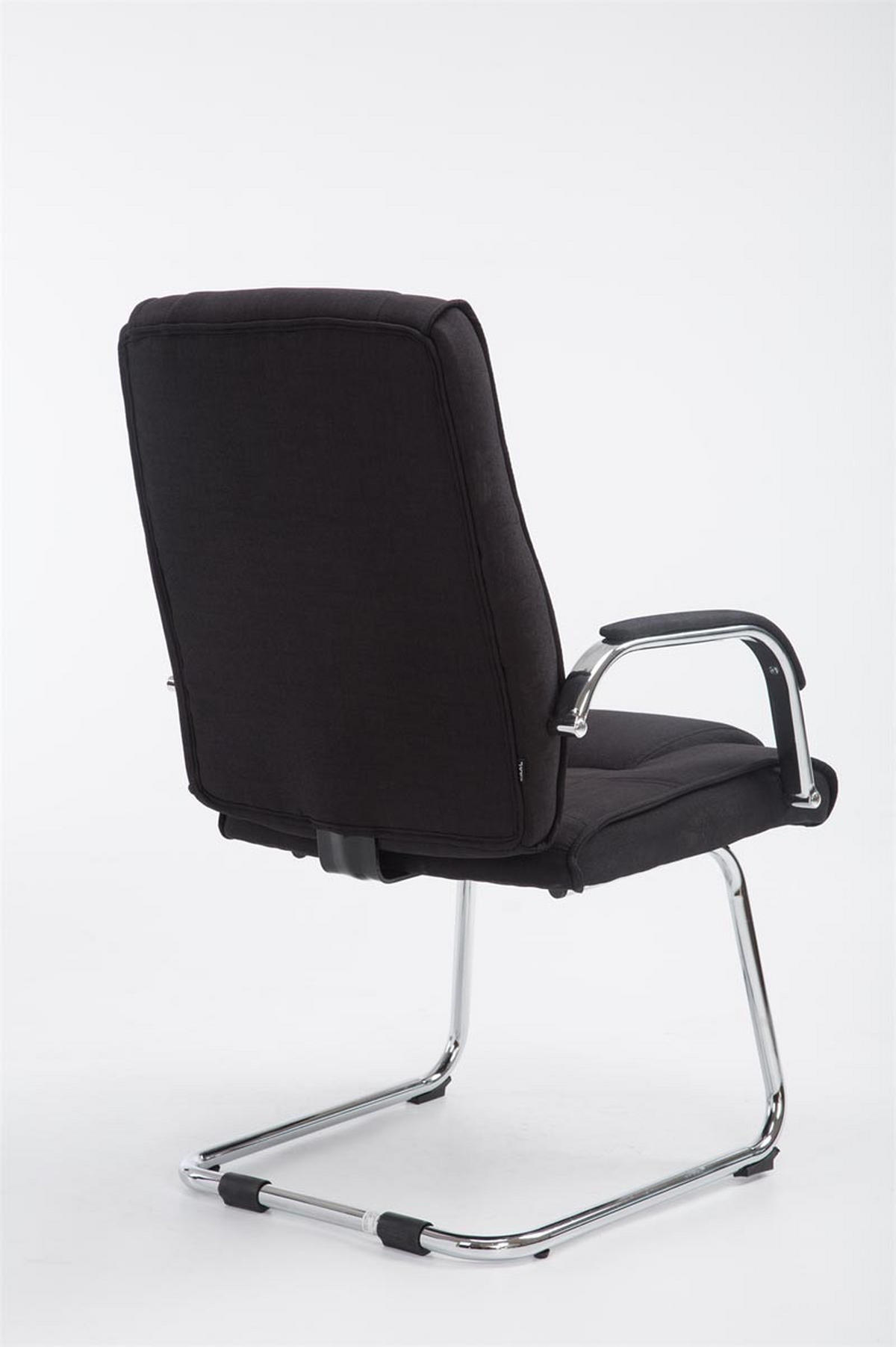 BESUCHERSTUHL Delhi Stoff Schwarz Konferenzstuhl Bürostuhl - Schwarz, Textil (60/104/67cm) - DELUKE