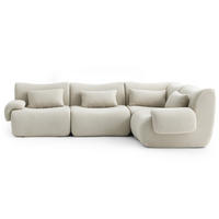 ECKSOFA Bouclé-Stoff Cremebeige - Beige, Textil (269/182cm) - MILYsofa