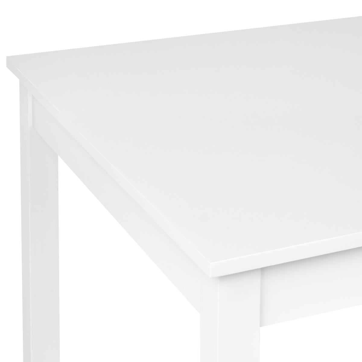 JÍDELNÍ STŮL Bílý 120/75 cm Pappelholz Barlee - bílá, dřevo (120/75/73cm) - Beliani