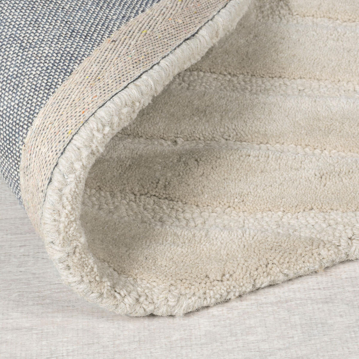 WOLLTEPPICH Wellen Abstrakt, Wohnzimmer Beige Läufer 60x230 - Beige, Textil (60/230cm) - KADIMA DESIGN