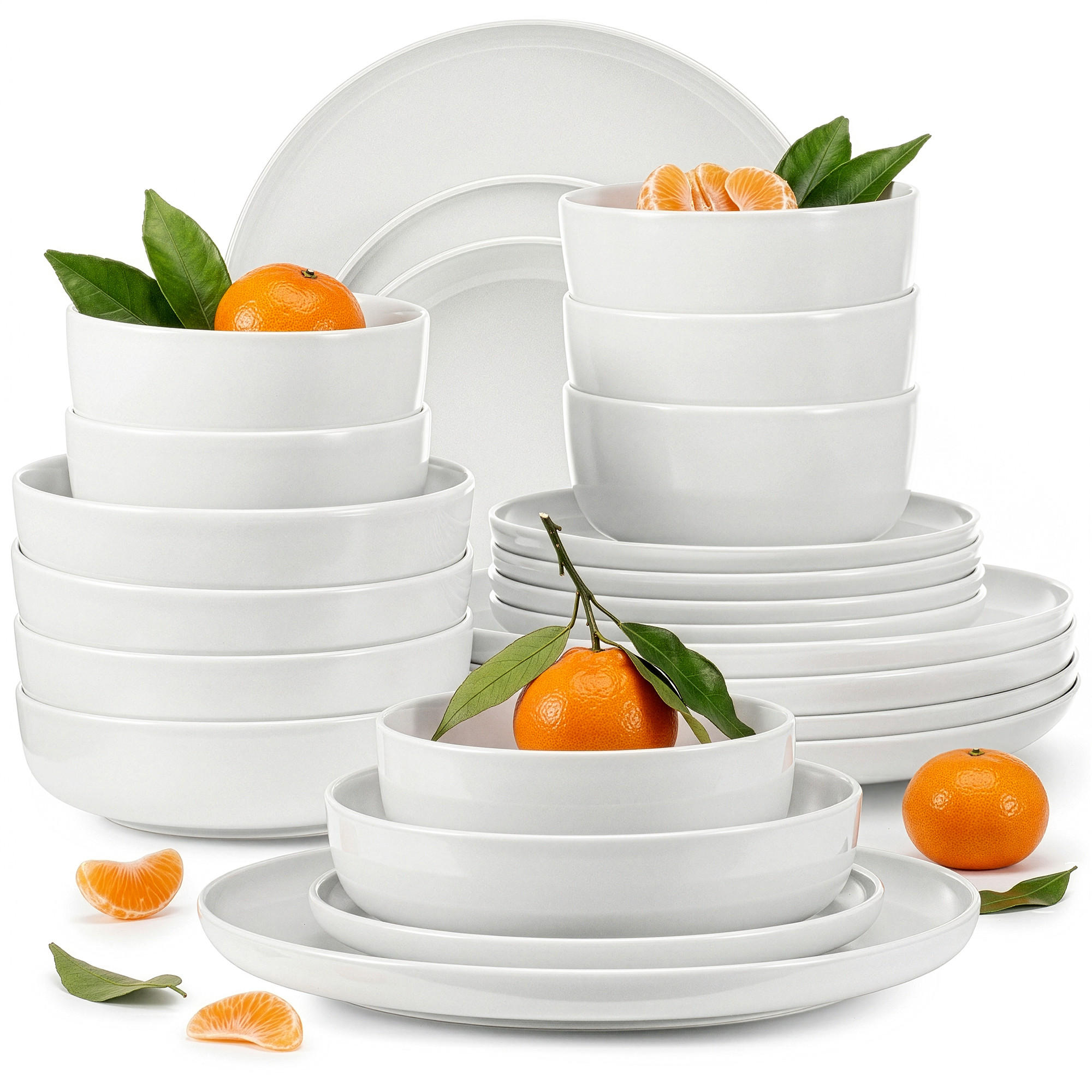 KOMBISERVICE VICTO 6 Personen 24-tlg - Weiß, Keramik (27/2/27cm) - KONSIMO®