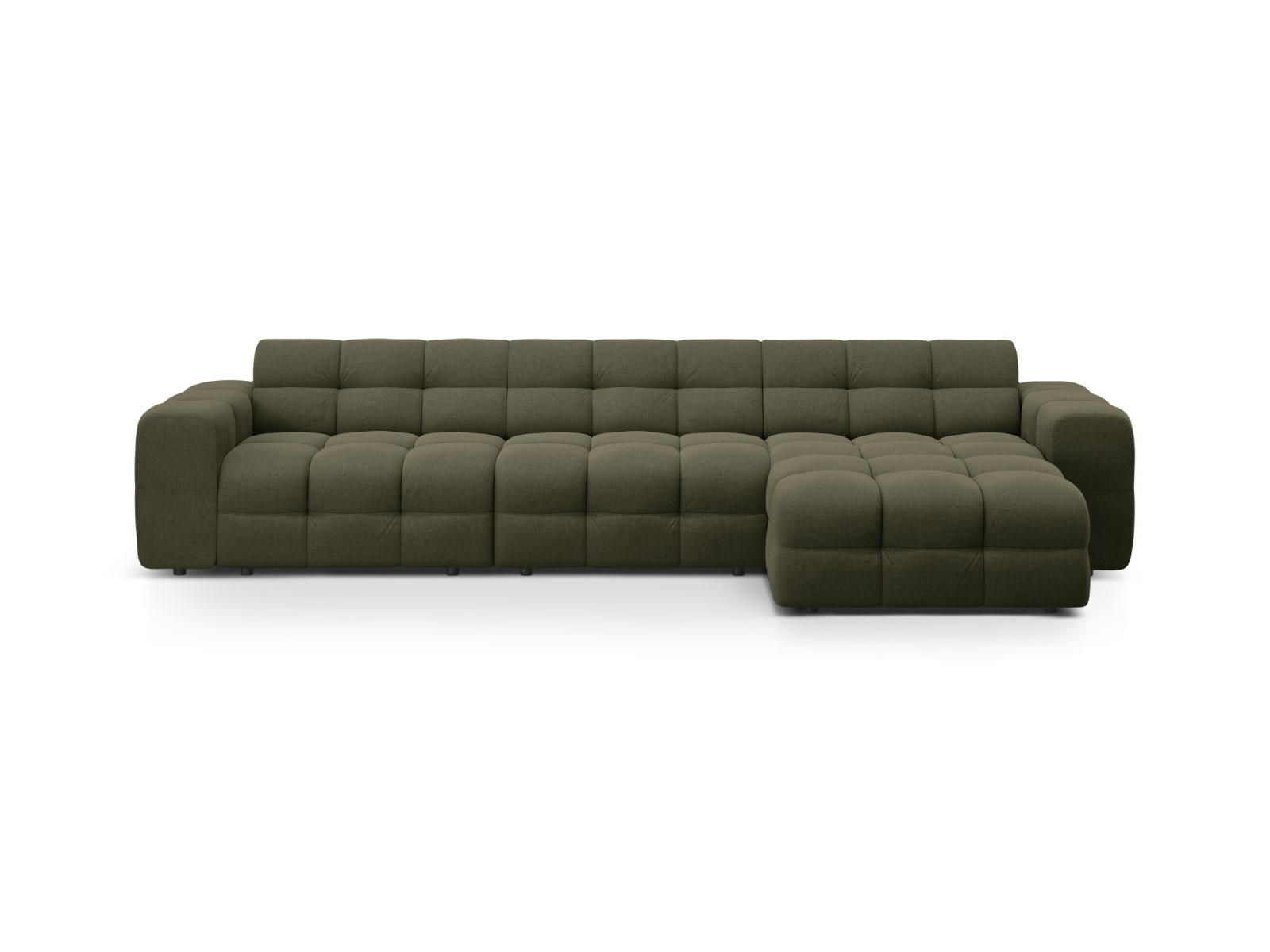 ECKSOFA rechts Kendal aus strukturiertem Stoff amazonasgrün 5 Sitzplätze - Waldgrün, Textil (173/357cm) - Micadoni