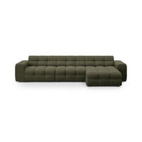 ECKSOFA rechts Kendal aus strukturiertem Stoff amazonasgrün 5 Sitzplätze - Waldgrün, Textil (173/357cm) - Micadoni