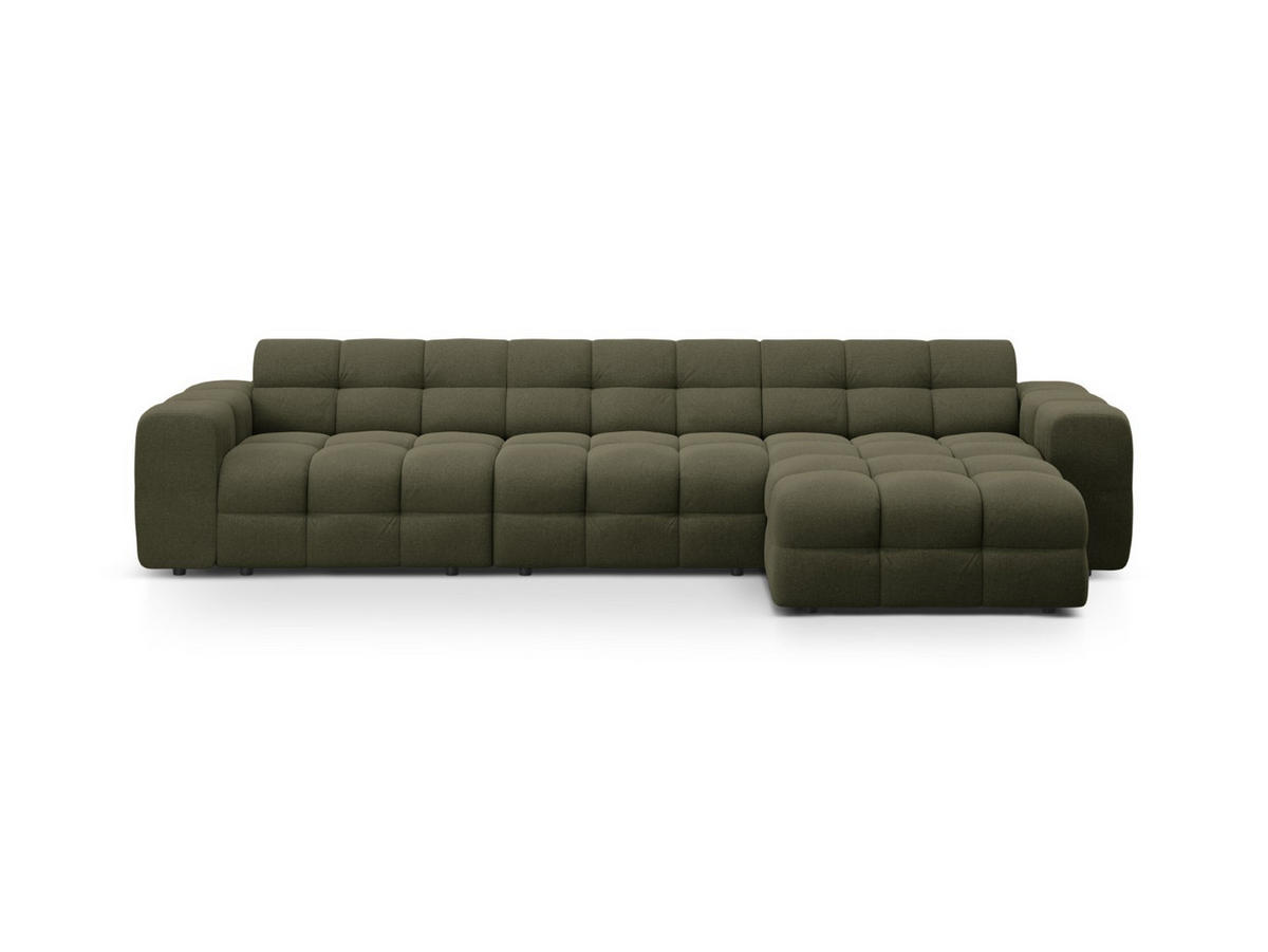 ECKSOFA rechts Kendal aus strukturiertem Stoff amazonasgrün 5 Sitzplätze - Waldgrün, Textil (173/357cm) - Micadoni