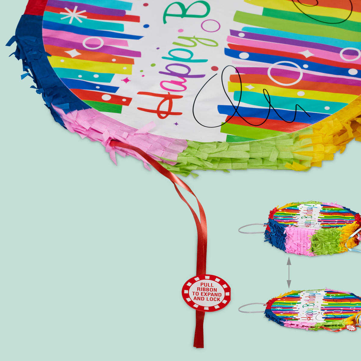 PINATA - Multicolor, Papier/Wellpappe (32/32/9cm) - Relaxdays