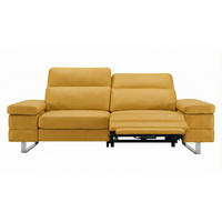 3-SITZER Sofa Virage Echtleder mit 1 x Relaxfunktion Senfgelb - Gelb, Leder/Metall (212/75/109cm)