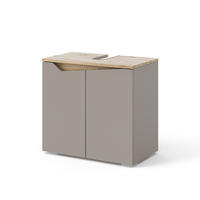 WASCHBECKENUNTERSCHRANK Marelle Greige 60 x 57.5 cm mit 2 Türen - Greige, Holzwerkstoff (60/57.5/35cm) - Vicco
