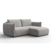 ECKSOFA TAUER 3-Sitzer RECHTS, Bouclé-Stoff hellgrau - Schwarz/Grau, Holz/Textil (206/173cm) - Courtois Laville