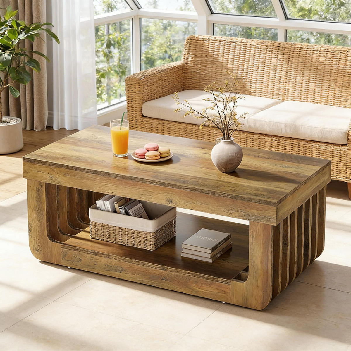 COUCHTISCH Braun 120/60/45 cm - Braun, Holzwerkstoff (60/120/45cm) - PANGIVO