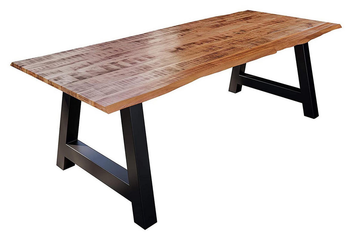 ESSTISCH DORA A - Beige/Schwarz, Holz/Metall (100/200/77cm) - SAM