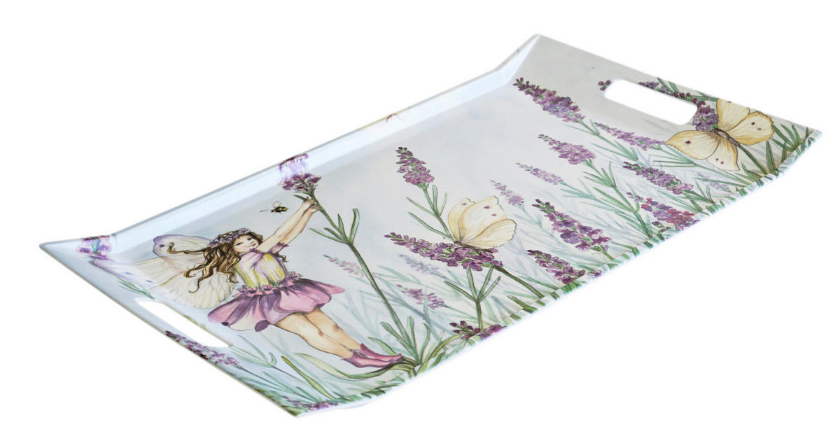 TABLETT Elfe, rechteckige Serviertablett mit Griff 54x35 cm - Lila, Kunststoff (35/3/54cm) - Lashuma