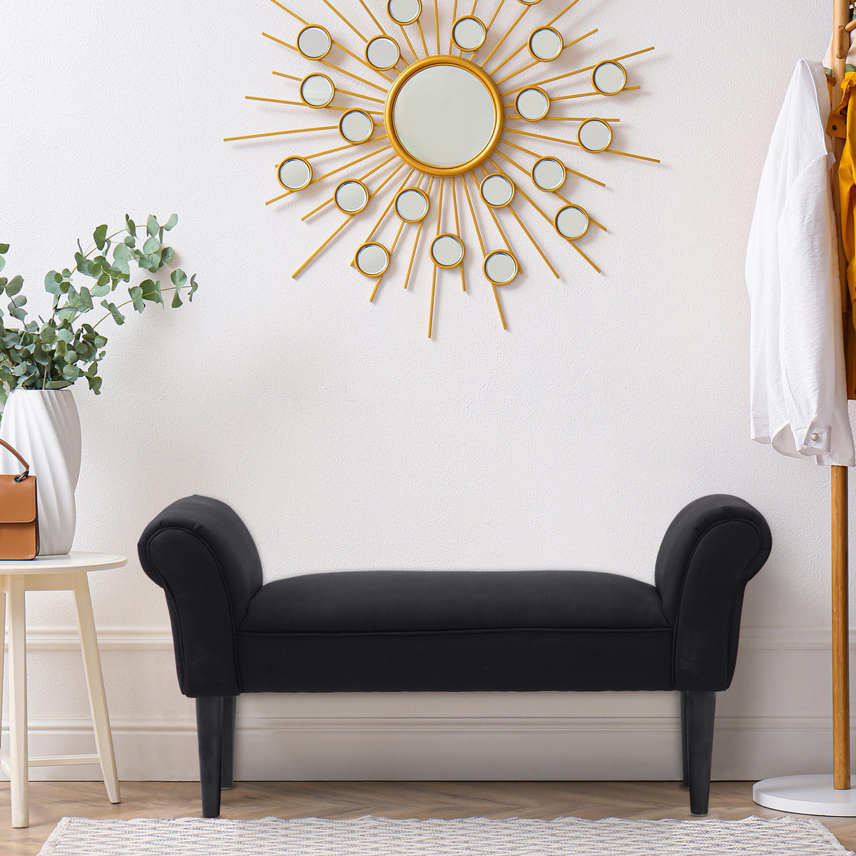 SITZBÄNKE Schwarz 1 Stück - Schwarz, Kunststoff (102/51/36cm) - GiPP