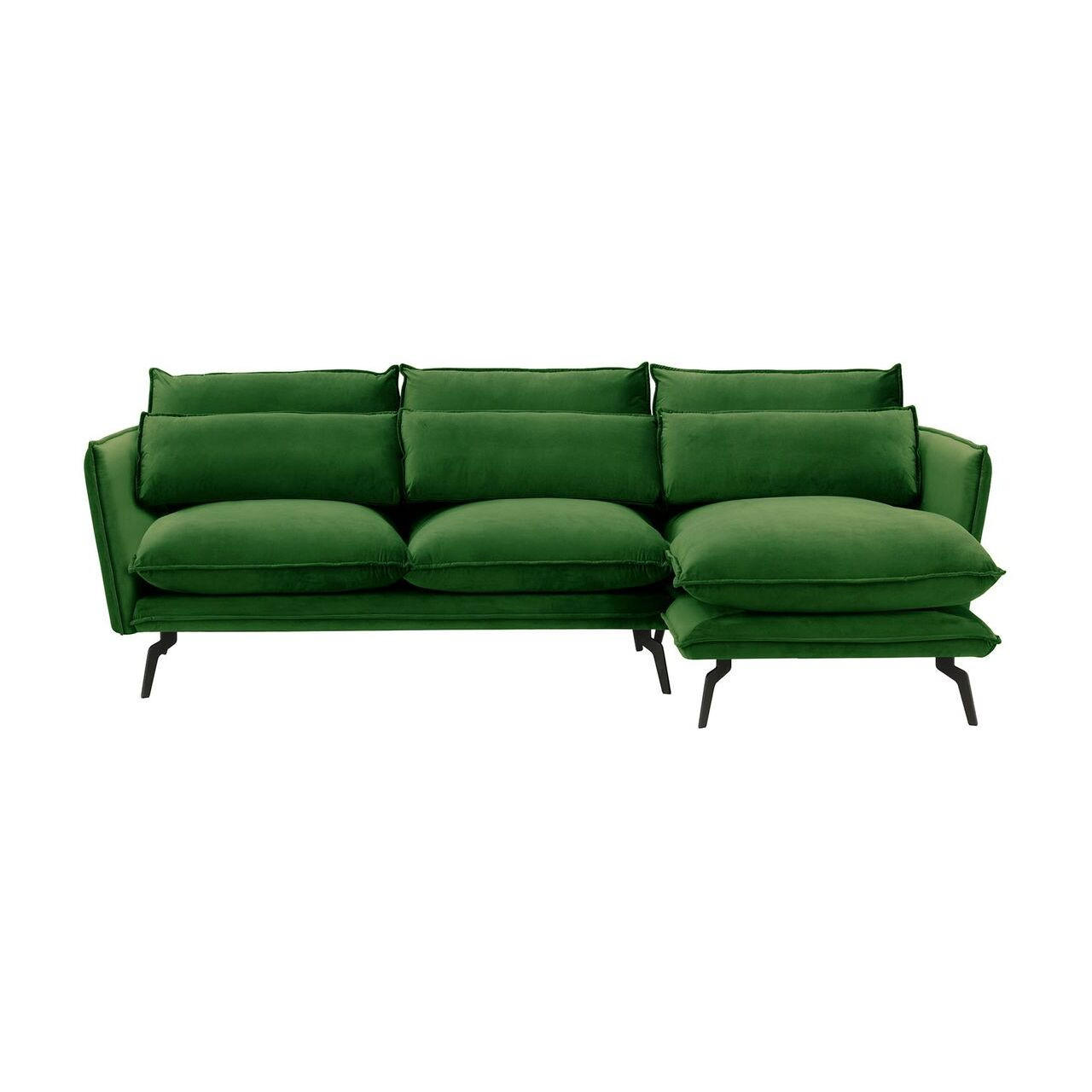 ECKSOFA Layla Rechts-Velluto 10 - Grün, Holz/Textil (278/160cm)