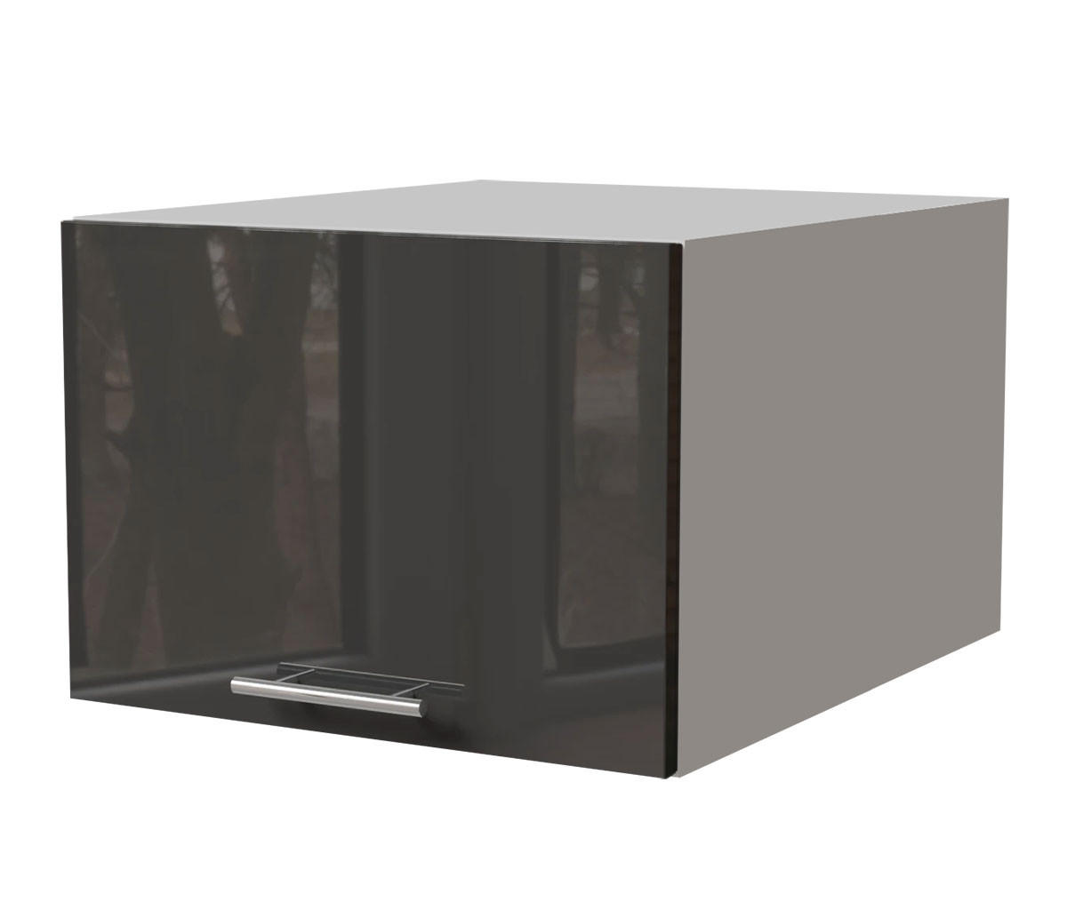 AUFSATZSCHRANK Essen W6B/50 Graphit Hochglanz / Weiß Matt 50 / 59 / 36cm - Graphitfarben/Weiß, Holz/Holzwerkstoff (50/36/59cm) - Feldmann-Wohnen