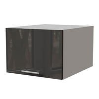 AUFSATZSCHRANK Essen W6B/50 Graphit Hochglanz / Weiß Matt 50 / 59 / 36cm - Graphitfarben/Weiß, Holz/Holzwerkstoff (50/36/59cm) - Feldmann-Wohnen