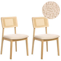 ESSZIMMERSTUHL 2er-Set Hellbraun Embar - Hellbraun, Textil (50/86/52cm) - Beliani