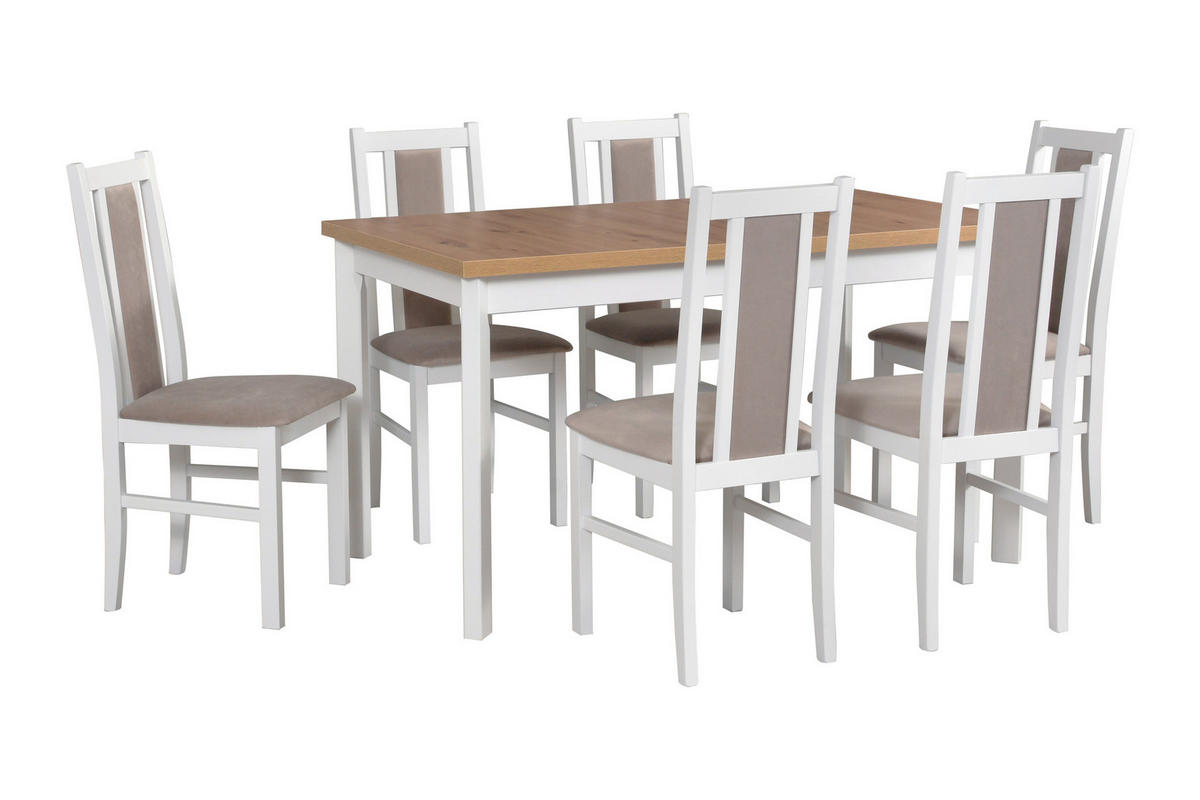 ESSTISCH Modena 1 M P, 140/80 cm, - Schwarz/Eiche Artisan, Holz (80/140/78cm) - Leaf Design