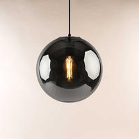 PENDELLEUCHTE Orb Schwarz/Rauch Ø 30cm - Schwarz/Grau, Glas (30/30/30cm) - s.luce