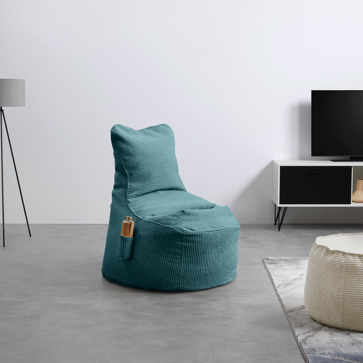 SITZSACK Cortona Cord Petrol - Petrol, Textil (85/100/85cm) - Mömax