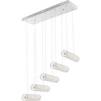 LED HÄNGELEUCHTE TINCA Kristall Optik Klar - Klar, Glas (80/25/140cm) - Globo Lighting