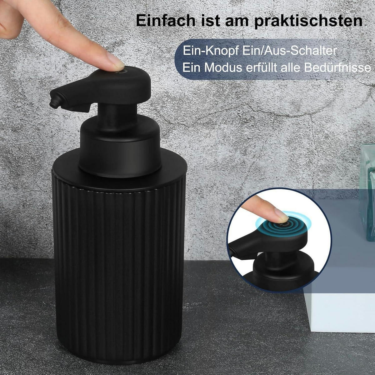 SEIFENSPENDER Automatisch Schwarz 260 ml - Schwarz, Kunststoff (8/8/18cm)