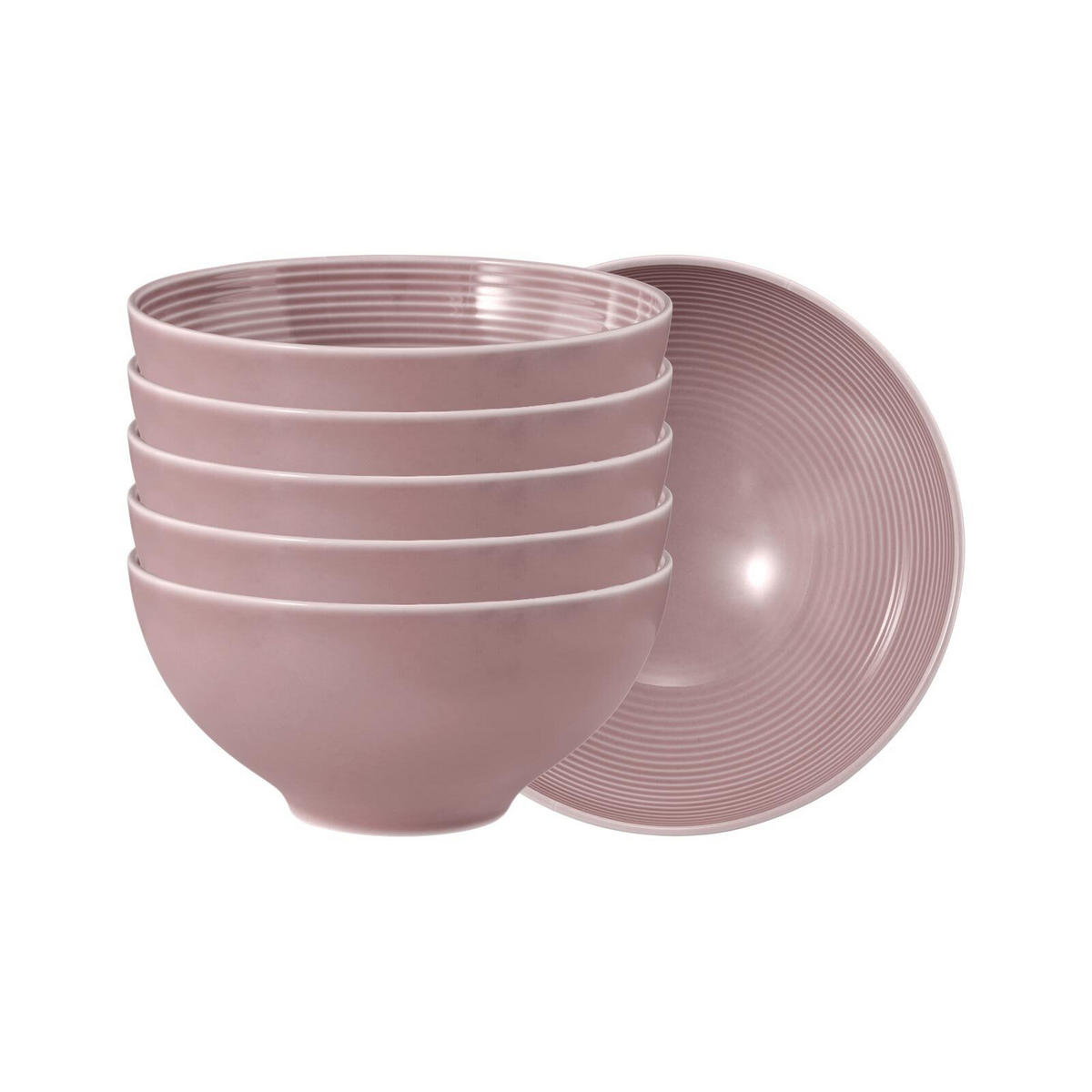 MÜSLISCHALEN Beat Color Glaze Altrosa ø 15,7 cm 6er Set - Rosa, Keramik (15.7cm) - Seltmann Weiden