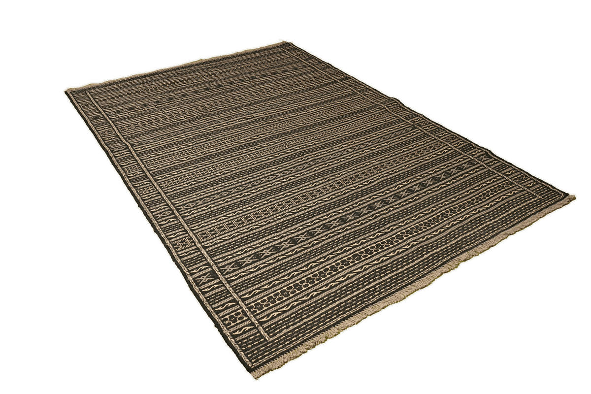 HANDWEBTEPPICH Kelim Kordi Mehrfarbig 247/169 cm Schurwolle - Multicolor, Textil (169/247cm) - Looma