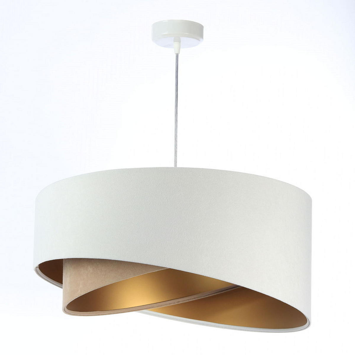 HÄNGELEUCHTE Weiß 50/23 cm - Beige, Kunststoff (50/1.3/23cm) - ONZENO