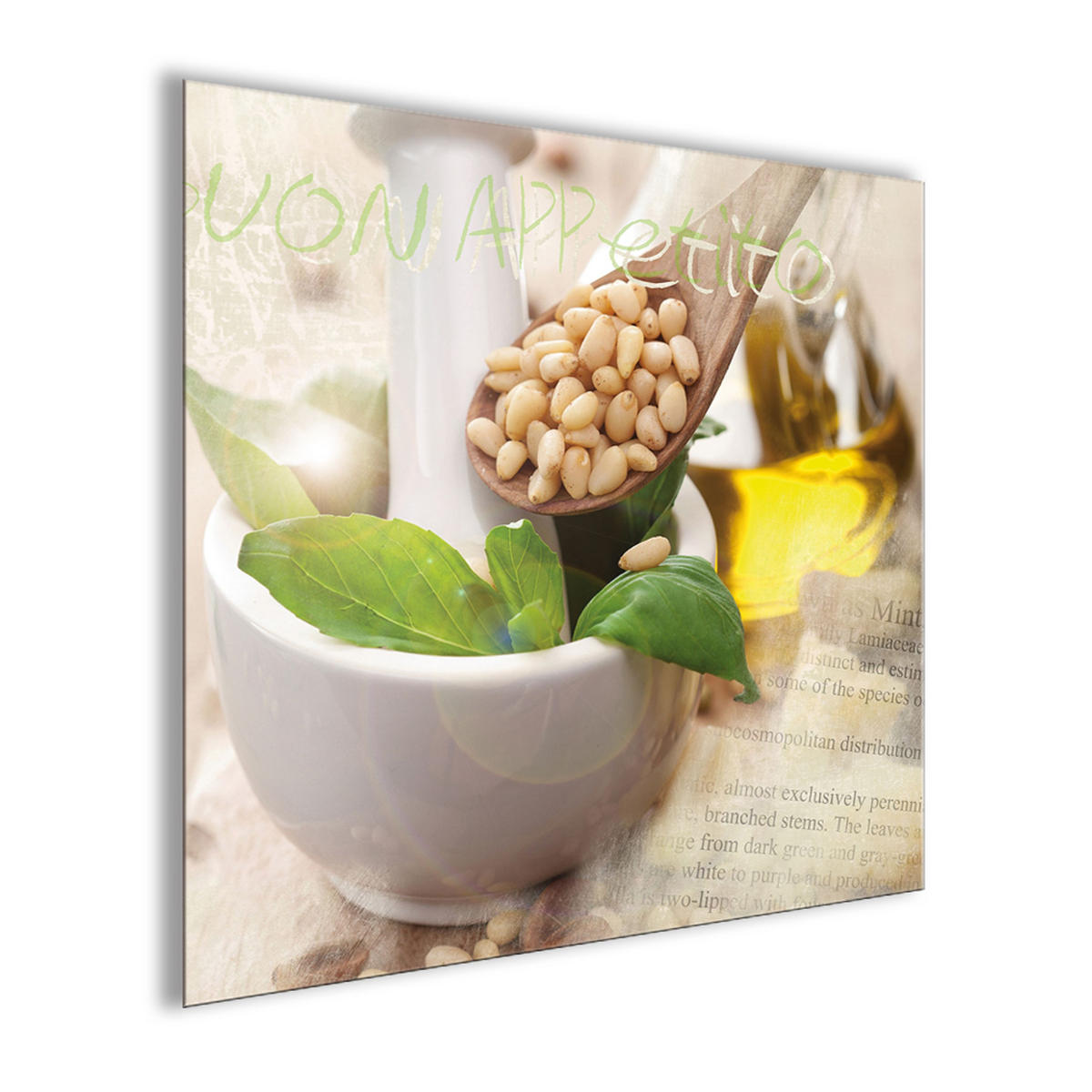 GLASBILD 30x30 cm Küche Kräuter - Gelb, Glas (30/30cm) - artissimo