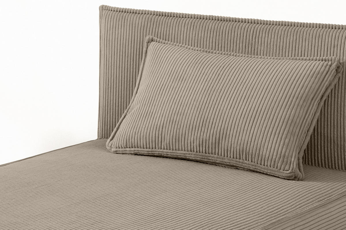 BOXSPRINGBETT ROTI Einzelbett, beige - Beige/Schwarz, Holz/Holzwerkstoff (80/200cm) - KONSIMO®