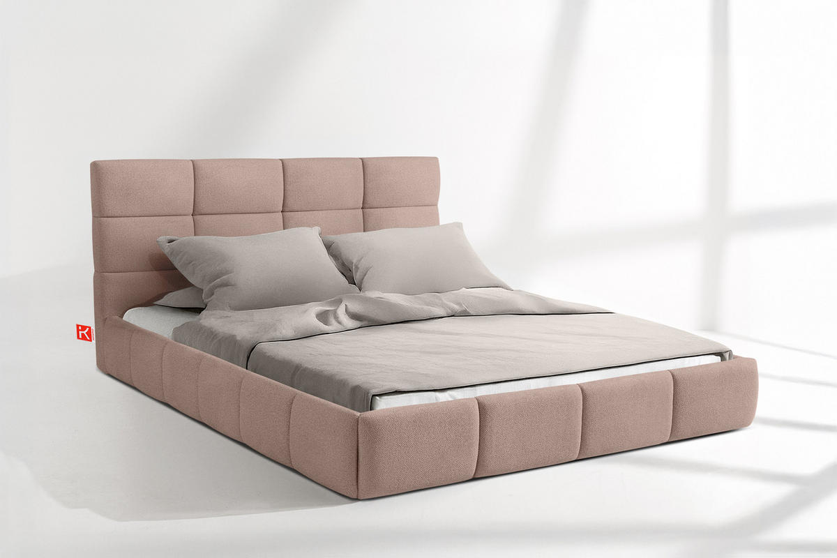 POLSTERBETT ALTOS Bouclé, rosa - Rosa, Holz/Holzwerkstoff (160/200cm) - KONSIMO®