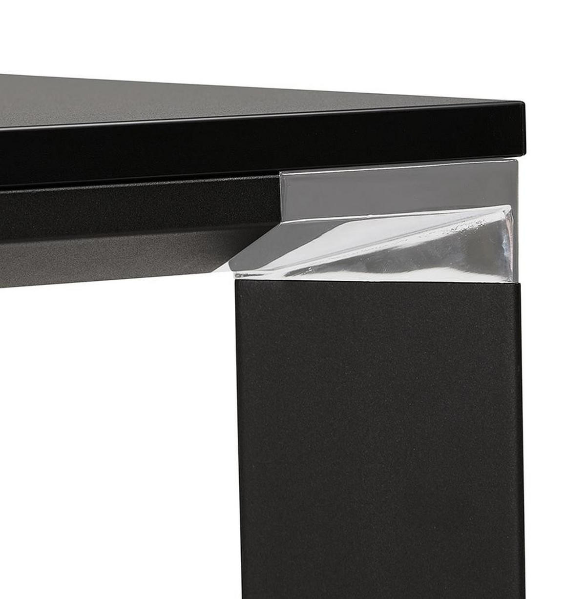 SCHREIBTISCH Melaminplatte Metallgestell Multifunktional KERIX, Schwarz 200x100x74 cm - Schwarz, Holz/Metall (100/200/74cm) - KADIMA DESIGN