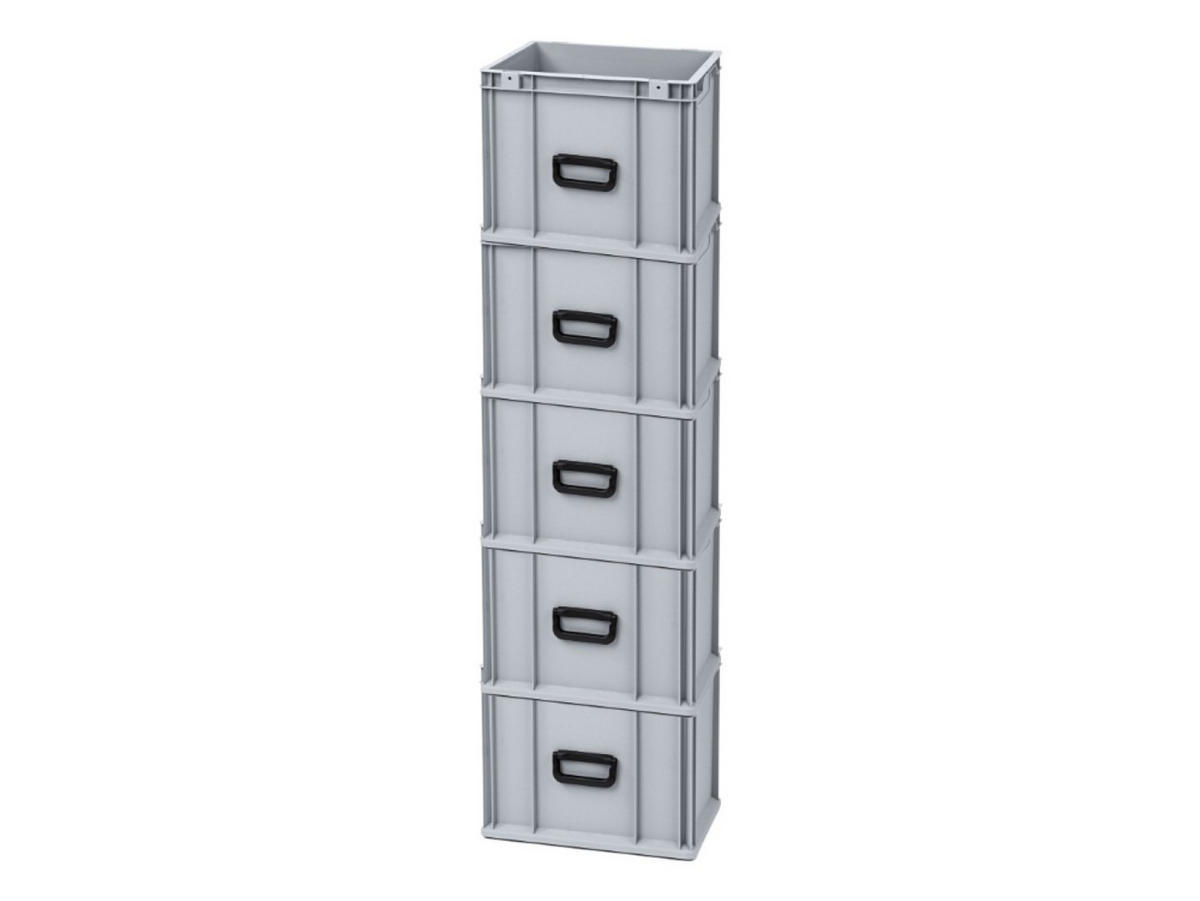 EUROBOX 5x Nextgen Portable Uno 32x30x40cm 30 Liter - Grau, Kunststoff (30/32/40cm) - PROREGAL
