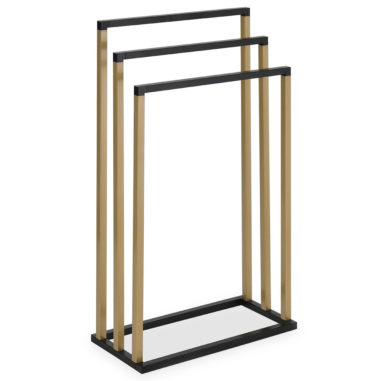 HANDTUCHHALTERUNG KUNO - Goldfarben/Schwarz, Metall (45/84/21cm) - IDIMEX