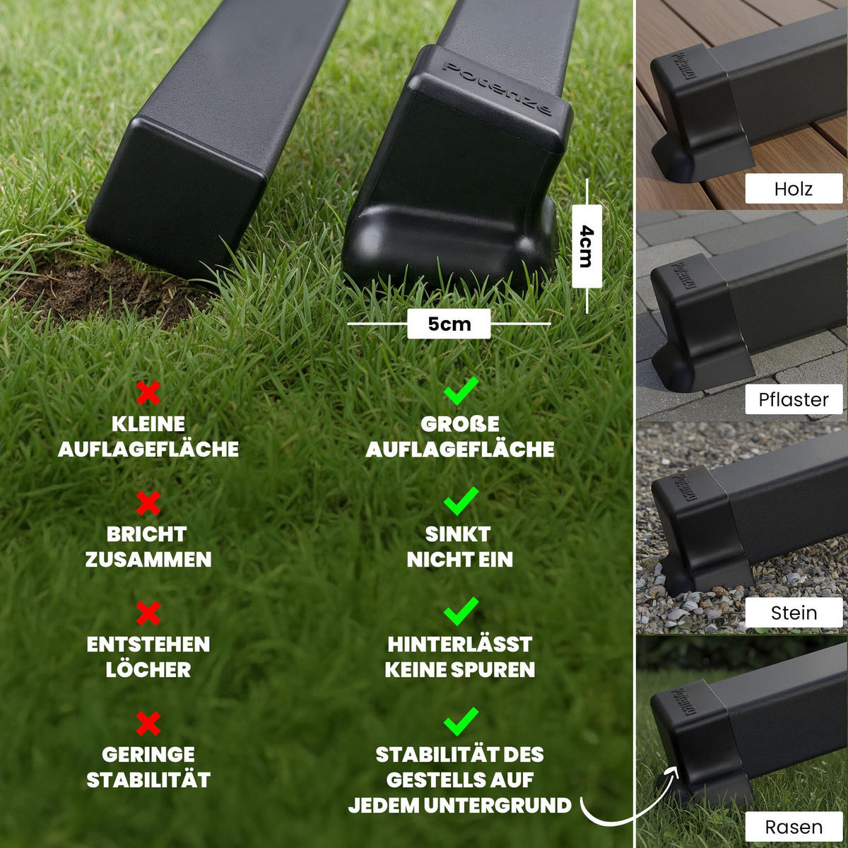 HÄNGEMATTE mit Gestell, 2 Personen, XXL, 200 kg, Metall, Grey, einfache Montage - Grau, Metall (370/130/120cm) - Potenza