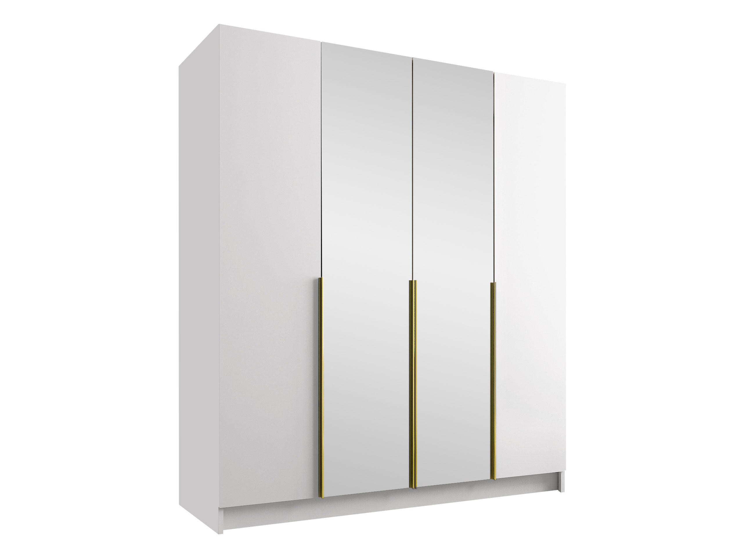 Mirjan24 Kleiderschrank Weiß, Gold 200x215x58 cm