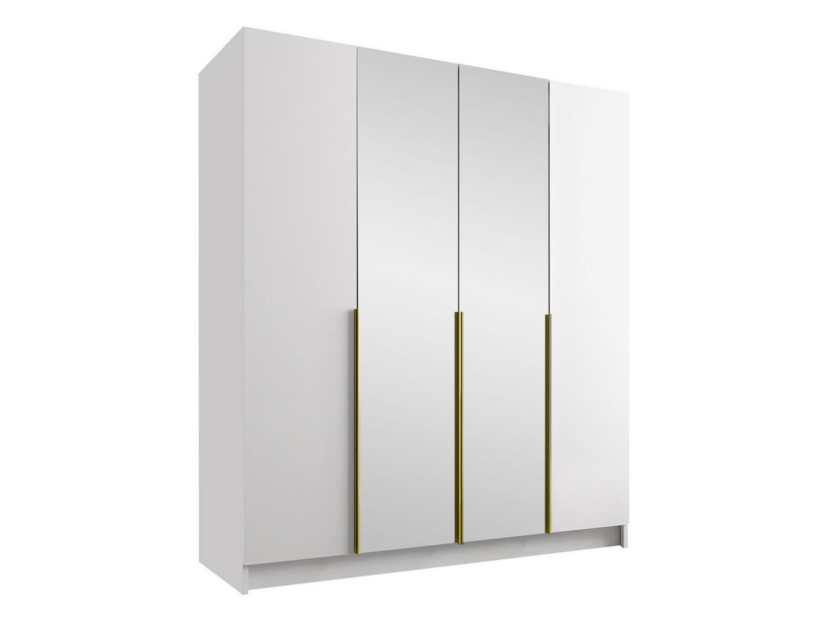 KLEIDERSCHRANK Santi II - Goldfarben/Multicolor, Holzwerkstoff/Metall (200/215/58cm) - MIRJAN24