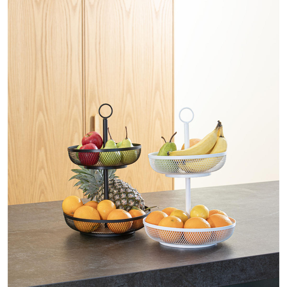 ETAGEREN Olsen mit 2 Etagen - Schwarz, Metall (31.5/45cm) - Ladelle