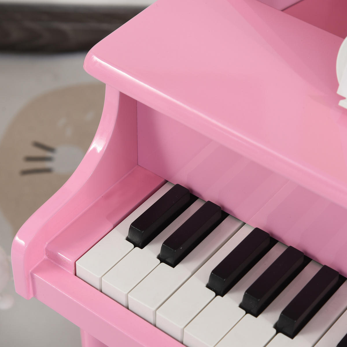KINDERFLÜGEL DE-18653 30 Tasten, mit Hocker und Notenständer Pink - Pink, Holzwerkstoff (50/49/52cm) - ComfortXL