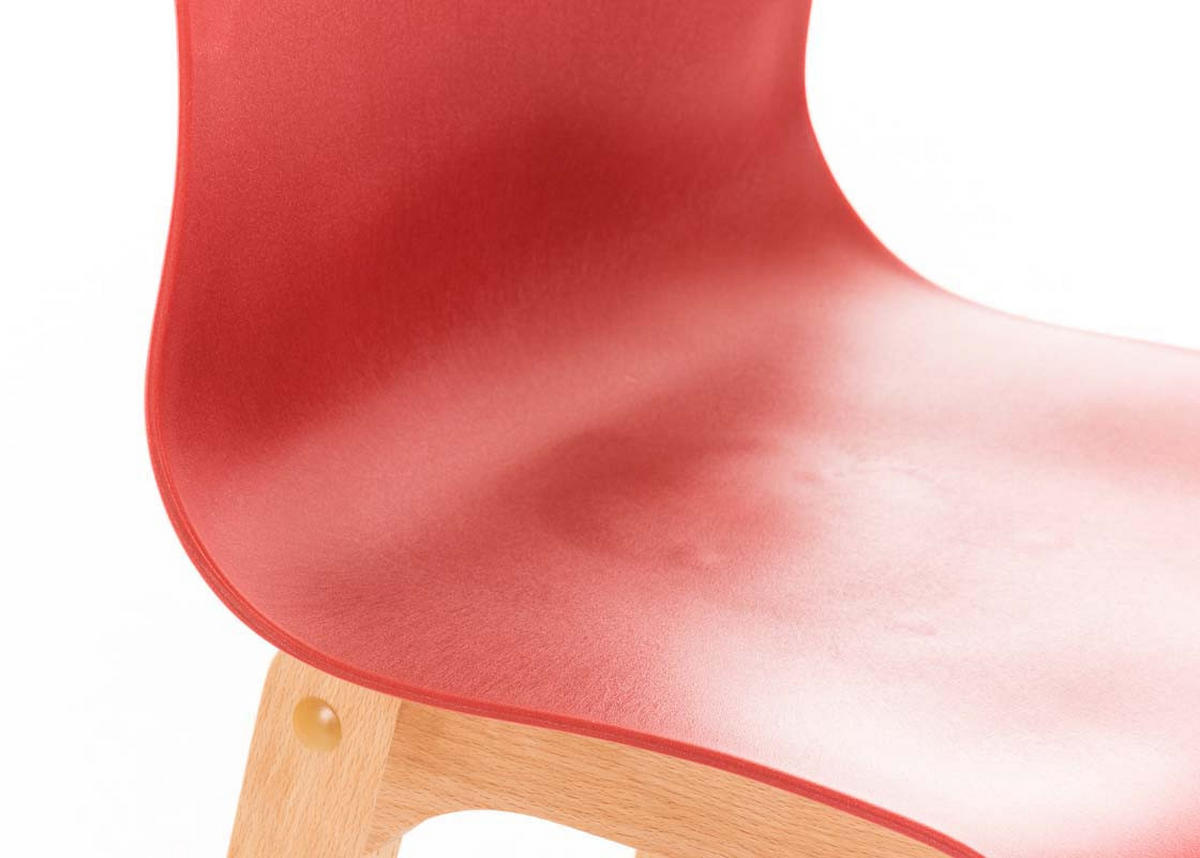 BARHOCKER 2er-Set DELHI Rot Holz - Rot, Holz (41/101/46cm) - DELUKE