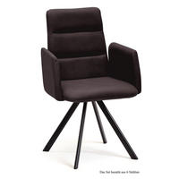 ARMLEHNSTUHL drehbar (6er-Set) Desta 52x92x60 Schwarz/Espresso - Dunkelbraun/Schwarz, Kunststoff (60/92/52cm) - 58aufmkessel